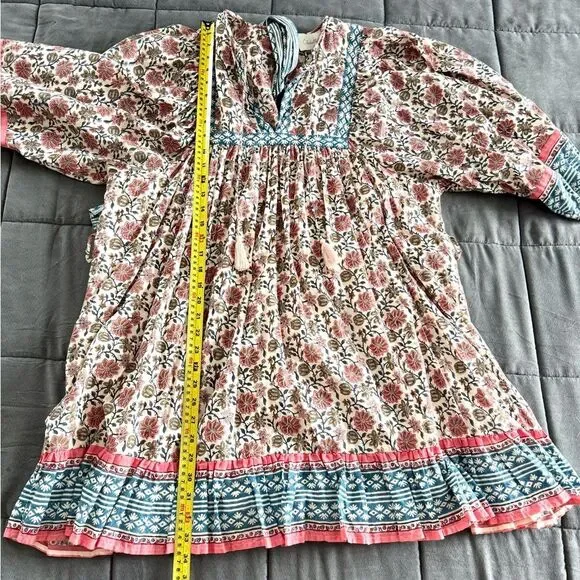 Cleobella Women’s Bohemian Magdalena Sunset Mini Dress With Tie Belt Size Large - Picture 6 of 9